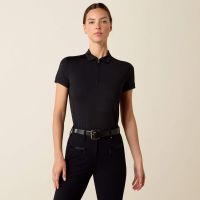 ARIAT BANDERA QUARTER ZIP POLO SHIRT - BLACK