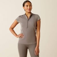 ARIAT BREATHE 1/2 ZIP CAP SLEEVE BASE LAYER PLUM GREY