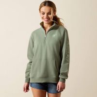 ARIAT LOGO HALF ZIP SWEATSHIRT SEASPRAY