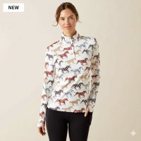 ARIAT LOWELL 3.0 1/4 ZIP BASE LAYER PAINTED PONY PRINT