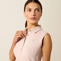 ARIAT PRIX 3,0 SLEEVELESS POLO SHIRT - SEPIA ROSE