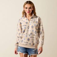 ARIAT SAPPHIRE 1/2 ZIP SWEATSHRT - OATMEAL HEATHER