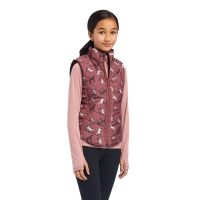 ARIAT YOUTH HORSE PRINT BELLA GILET - MULBERRY PONIES