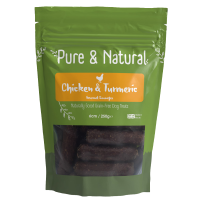 PURE & NATURAL GOURMET CHICKEN & TURMERIC SAUSAGES 250g