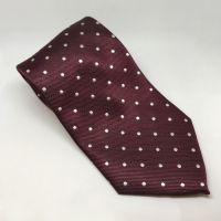 EQUETECH ADULT POLKA DOT SHOW TIE - MAROON/WHITE