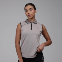 AUBRION REACT SLEEVELESS TECH POLO SAND