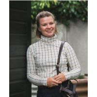 GINGER & JARDINE COSY ROLL NECK BLUE/BROWN CHECK