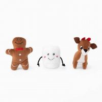 ZIPPY PAWS MINIZ 3PK SANTAS FRIENDS - DOG TOY