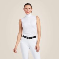 ARIAT LADIES APTOS SLEEVELESS SHOW SHIRT WHITE SS24