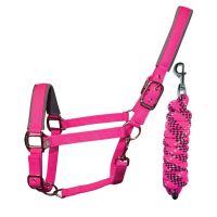 WOOF WEAR HEADCOLLAR & ROPE SET BERRY PINK
