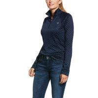 ARIAT SUNSTOPPER 2.0 1/4 ZIP NAVY DOT