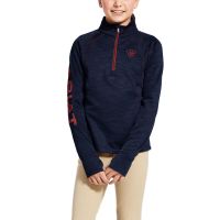 ARIAT YTH TEK TEAM 1/2 ZIP SWT/SHIRT L NVY HTHR