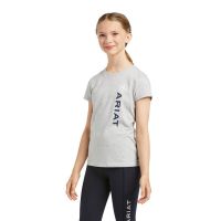 ARIAT YOUTH VERTICAL LOGO T-SHIRT HEATHER GREY
