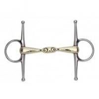 SHIRES BRASS FULL CHEEK SNAFFLE WITH LOZENGE