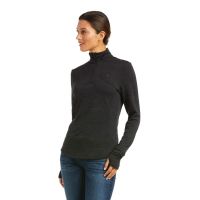 ARIAT LADIES GRIDWORK 1/4 ZIP BASE LAYER BLACK