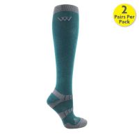 WOOF WEAR LONG BAMBOO WAFFLE RIDING SOCKS BRITISH RACING GREEN