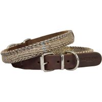 EARTHBOUND ROLLED TWEED DOG COLLAR BEIGE
