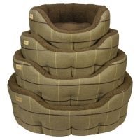 EARTHBOUND WATERPROOF TWEED DOG BED LIGHT BROWN CHECK