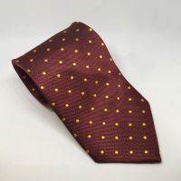 EQUETECH ADULT POLKA DOT SHOW TIE - BURGUNDY/GOLD