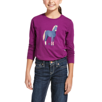ARIAT YTH CHENILLE HORSE LS SHRT L VIOLET