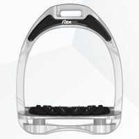 FLEX-ON ALUMINIUM STIRRUPS BLACK TREAD GREY ELASTOMERS