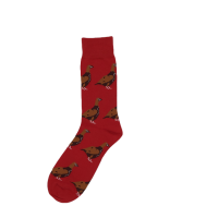 SHUTTLE SOCKS - STANDING GROUSE RED