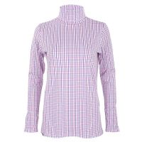 GINGER & JARDINE COZY ROLL NECK TOP  PINK CHECK