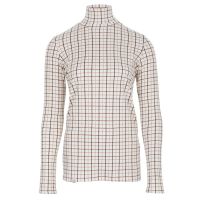 GINGER & JARDINE APRICOT CHECK PATTERN COSY ROLL NECK