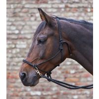 KNOTTED HALTER WITH REINS BLACK