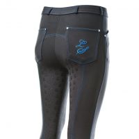 LEGACY JUNIOR CONTRAST JODHPURS BLACK/TURQUOISE
