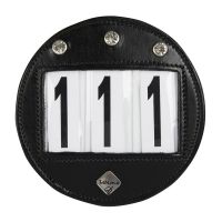LEMIEUX BRIDLE NUMBER HOLDER BLACK LEATHER WITH DIAMANTE