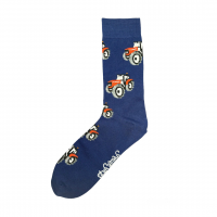 SHUTTLE SOCKS NAVY  WITH RED TRACTORS