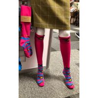 SHUTTLE SHOOTING/WALKING SOCKS - PHEASANT PINK/BLUE STRIPE