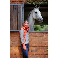 EQUISAFETY CHARLOTTE DUJARDIN REFLECTIVE MERCURY RIDING JACKET - XS RED-ORANGE