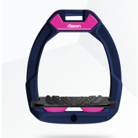 FLEX-ON SAFE ON STIRRUP INCLINED ULTRA GRIP NAVY/BLACK FOOT/PINK SPRINGS