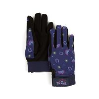 SHIRES TIKABOO CHILDRENS RIDING GLOVE RAINBOW PRINT