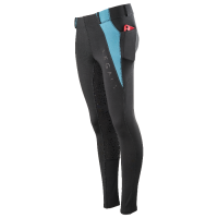 LEGACY KIDS RIDING TIGHTS BLACK/TURQUOISE