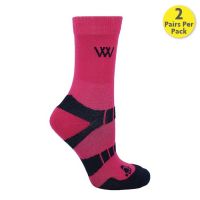 WOOF WAFFLE KNIT SHORT BAMBOO SOCKS PINK/NAVY