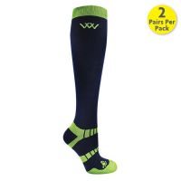 WOOF WINTER RIDING SOCK NAVY/LIME