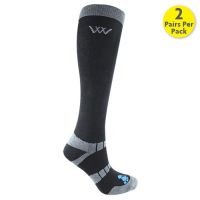 WOOF WEAR LONG BAMBOO WAFFLE RIDING SOCK BLACK/GREY