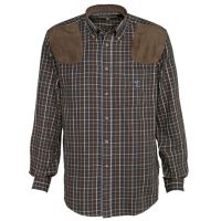 PERCUSSION SOLONGE MENS BROWN CHECK SHIRT