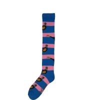 SHUTTLE WELLY SOCK PHEASANTS PINK & BLUE STRIPE