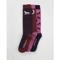 TOGGI VARLEY SOCKS 3PK HORSESHOE DESIGN NAVY/PINK
