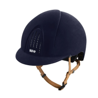 KEP SMART NOVA RIDING HELMET BLUE VELVET WITH BEIGE CHINSTRAP