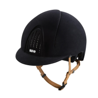 KEP SMART NOVA RIDING HELMET BLACK VELVET WITH BEIGE CHINSTRAP