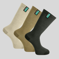 RIDGELINE COTTON LIGHT WORK SOCKS 3 PACK OLIVE MULTI