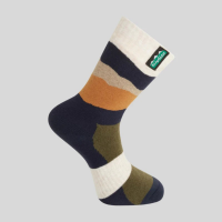 RIDGELINE MERINO MID LENGTH SOCKS NAVY STRIPE