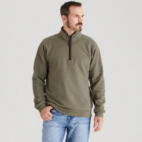 RIDGELINE MENS BRANCASTER 1/4 ZIP SMOKEY OLIVE