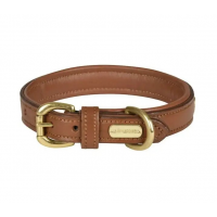 WEATHERBEETA PADDED LEATHER DOG COLLAR TAN
